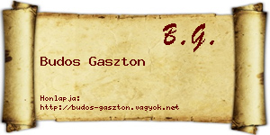 Budos Gaszton névjegykártya